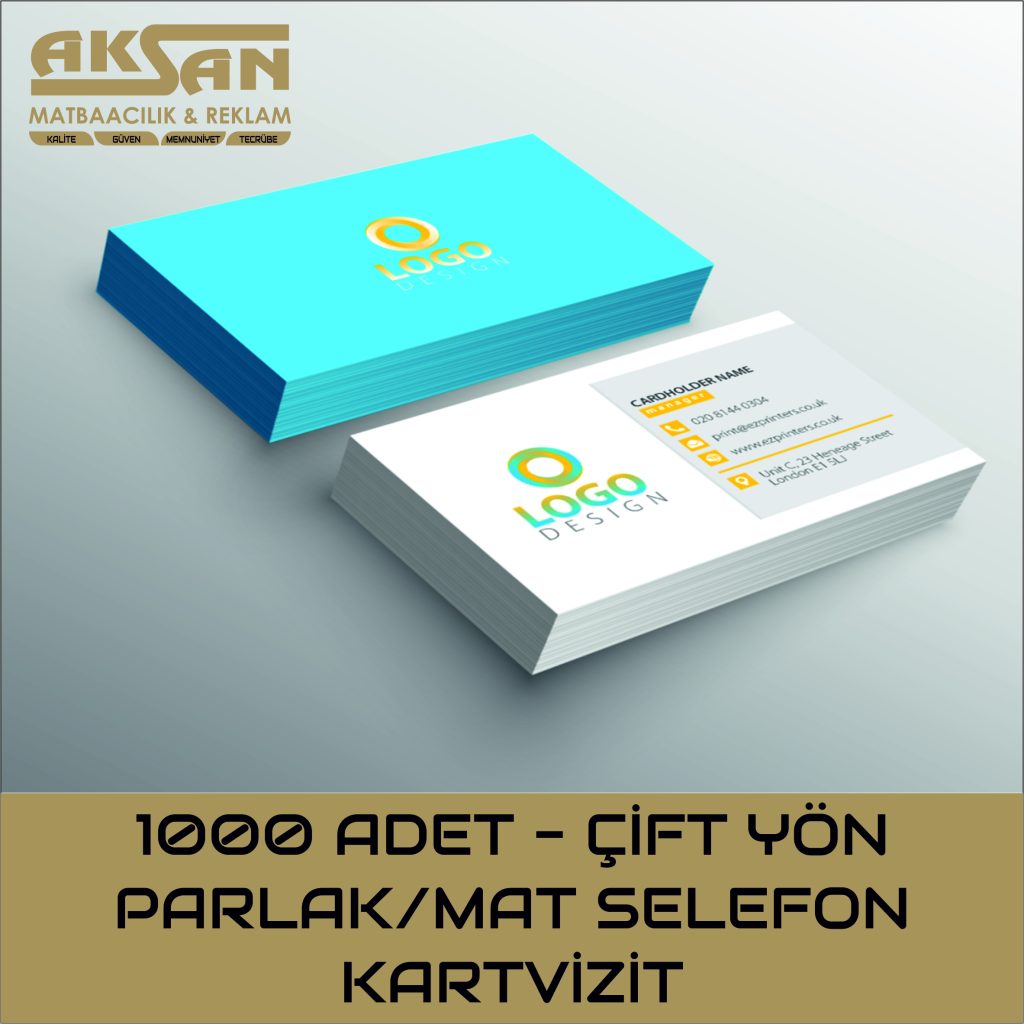 1000 ADET - ÇİFT YÜZ PARLAK-MAT SELEFON KARTVİZİT